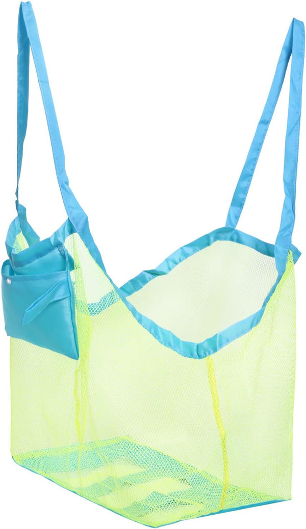 Mesh Beach Bag, Foldable Large Children's Storage Bag for Beach, Clothes, Towels, and Shells