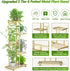 Facofaco 5 6 Tier Potted Gold Plant Stand Indoor Outdoor with Gardening Tools and Gloves, Upgraded Corner Metal Plant