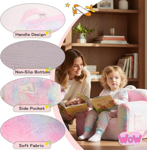 Tiita Kids Sofa, Childrens Couch with Carry Handle, Portable Toddler Foam Sofa Couch, Lightweight Kids Chair