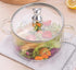 Jucoan 1.8L/60oz Clear Glass Cooking Pot with Lid, Heat Resistant Simmer Pot for Pasta, Soup, Milk, Baby Food, Gift