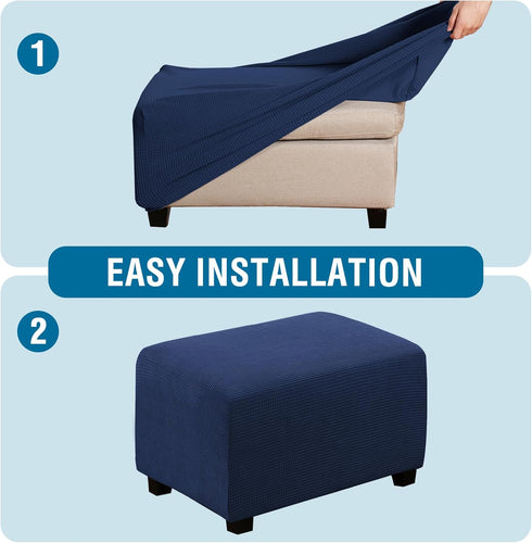29"-34" H.VERSAILTEX Ottoman Cover Slipcover Rectangle Fit Length Footrest Sofa Slipcovers Stool Cover Footstool