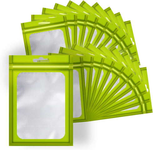 100 Pcs Flat Clear Foil Ziplock Bags, Holographic Food Storage Bags for Party Favor and DIY Crafts