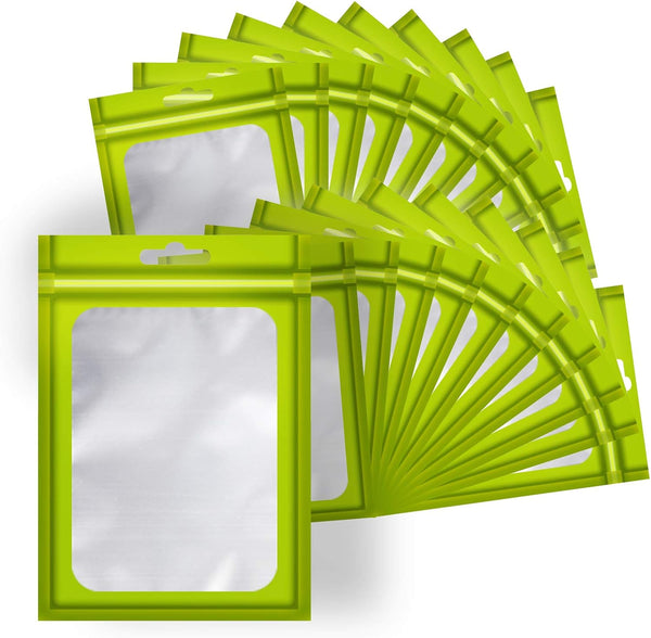 100 Pcs Flat Clear Foil Ziplock Bags, Holographic Food Storage Bags for Party Favor and DIY Crafts