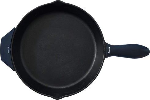 Silicone Hot Handle Holder + Assist Holder, Potholder (2-Pack Mix Black) for Cast Iron Cookware