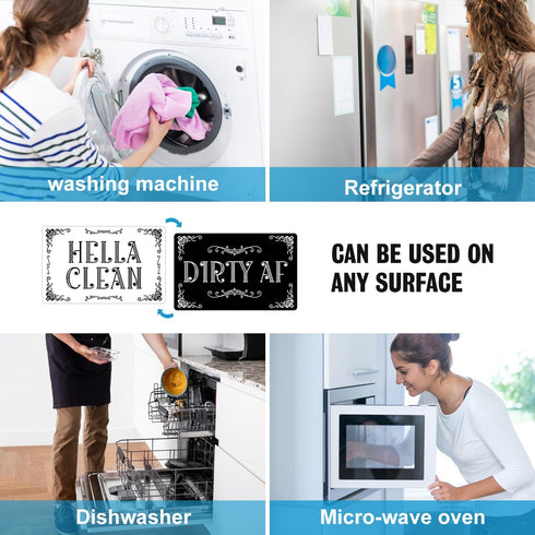 Funny Clean Dirty Dishwasher Magnet, Double Sided Kitchen Reversible Sign, Apartment Kitchen Accessories Decor Magnet