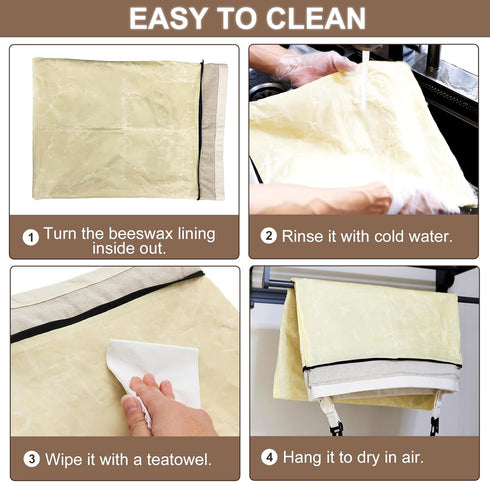 FONDFRAMORY (2 Pack) Beeswax Bread Bags for Sourdough, Large Size Sourdough Bread Bags with Beeswax to Keep Freshness