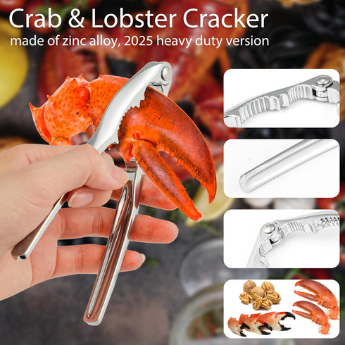12 Set, Set Pcs Lobster Crackers and Picks Crab Leg Cracker Tools, Stainless Steel Seafood Crackers & Forks Nut Cracker