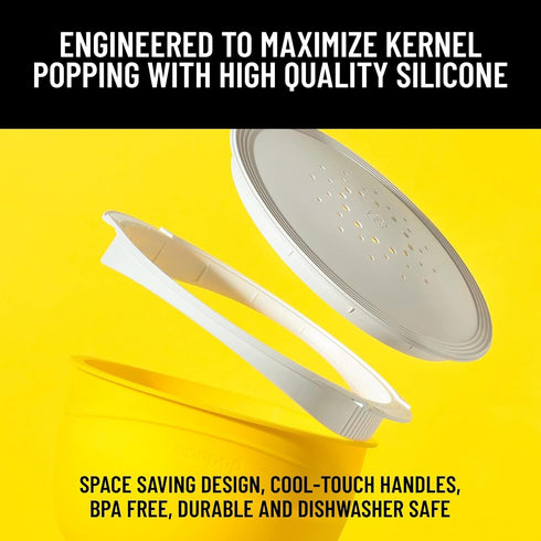 Opopop Silicone Popcorn Popper, Collapsible Microwave Popcorn Maker Bowl, BPA-Free and Dishwasher Safe