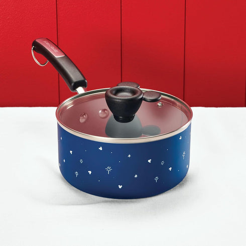 Farberware Disney Bon Voyage Ceramic Nonstick Lid, Dishwasher Safe, 2-Quart Saucepan, Blue