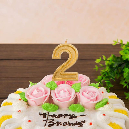 Luter 2.76 Inches Large Gold Glitter Birthday Candles - Number Cake Topper Decoration for Kids, Adults, Wedding Party
