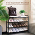 4-Tier Closet Gonfoam Expandable Shoe Rack,Adjustable Shoe Shelf Storage Organizer Heavy Duty Metal Free Standing Shoe
