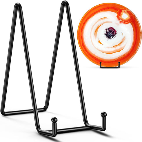 TR-LIFE 3 Pack 10 Inch Large Plate Stands, Metal Holder + Picture Frame Stand for Tabletop Art