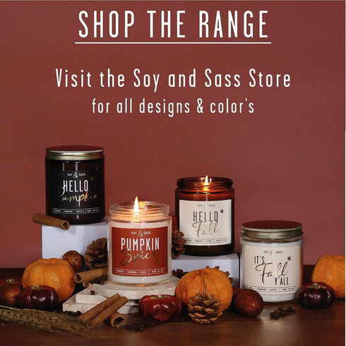 Fall Candles - 'Fall Leaves' Scented Candle with Autumn Leaves, Clove & Musk, Essential Oils, 9oz Jar, 50Hr Burn, Made