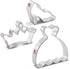Princess Cookie Cutters Set, 3-Pc Made in USA by Ann Clark, Crown, Glass Slipper, Dress