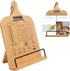 Bamboo Cookbook Stand for Kitchen Counter, Adjustable and Foldable Recipe Book Holder