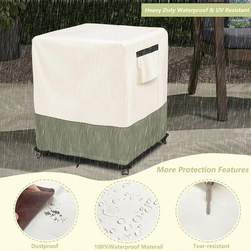 22 22 18 inches,600D Outdoor Ottoman Cover W x D x H Heavy Duty Waterproof Patio Ottoman Cover,Patio End Table Covers