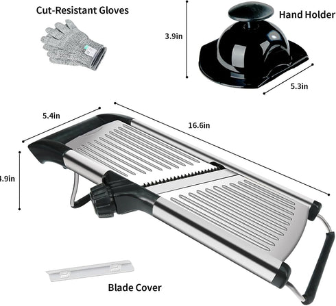 Mandoline Food Slicer, Adjustable Mandoline Slicer for Kitchen, Stainless Steel Mandolin Vegetable Chopper