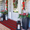 Christmas Outdoor Rug Doormat 2' x 4.3', Black/Red Buffalo Plaid Cotton Hand-Woven Welcome Layered Door Mats