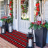 Christmas Outdoor Rug Doormat 2' x 4.3', Black/Red Buffalo Plaid Cotton Hand-Woven Welcome Layered Door Mats