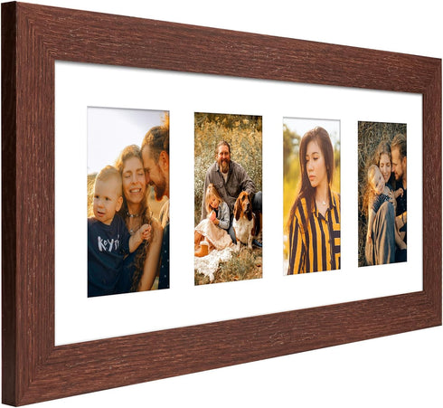 8x20 4 4X6 Picture Frame Display opening Picture Frame Collage,Multi Photo Frame with Mat,Plexiglass,Wall or Tabletop