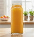 8oz 4 Pack 8 oz kitchentoolz Square Glass Juice Shot Bottle with Lid Milk Glass Bottles with Lids for Lunch Box