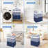 BlissTotes 3-Pack Laundry Basket, Waterproof Hamper, Collapsible Tall Clothes Hamper, Gradient Blue, 125L