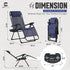 300LB CAPHAUS Blue Zero Gravity Chair, Recliner, Lounge Chair, Folding Chair with Side Tray, Metal, Textilene Fabric