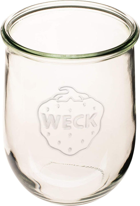 Weck Tulip Jar, 1 Liter Sour Dough Starter Jar with Glass Lid, Rubber Seal, and Steel Clips