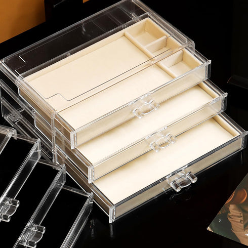 Pin Display Case with 3 Drawers, Dustproof Enamel Pin Collection Display Holder for Collectors