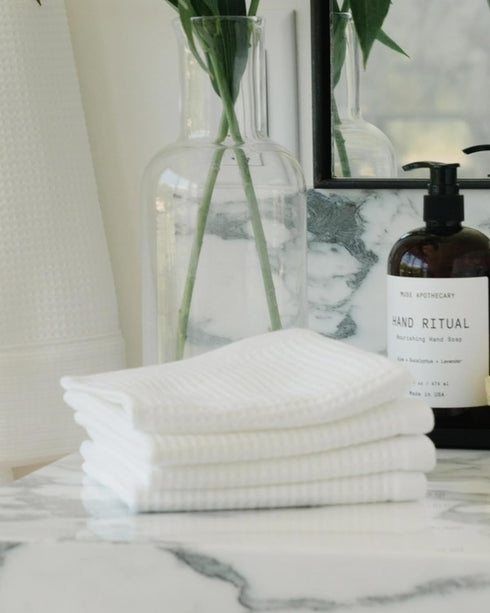Cozy 60% 40% 13 13 Inches 4 Pack Earth Waffle Washcloths - Cotton Viscose from Bamboo Washcloths x - Soft & Absorbent