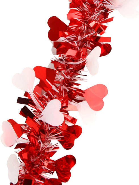LOMIMOS 32.8 Ft Valentine's Day Tinsel Garland, Shiny Hanging Decor for Wedding Engagement Anniversary Party