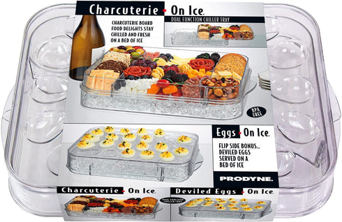2 Set Prodyne Charcuterie On Ice & Deviled Eggs On Ice Platter Piece Serveware