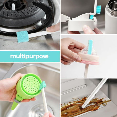 Palksky Ice Maker Cleaning Brush Set, 2Pcs Drain Pipe Brush with 8Pcs Crevice Cleaning Brushes