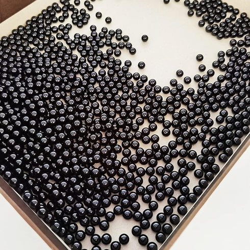 2600pcs Black Undrilled ABS Art Faux Pearls, 6mm No Hole Makeup Beads for Table Scatter Home Wedding Decoration