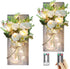 OCTMUSTARD Rustic Wall Decor Mason Jar Sconces Decor with Led Lights for Home