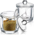 Reallnaive 2 Set Glass Salt Cellar with Lid and Spoon Container for Kosher,