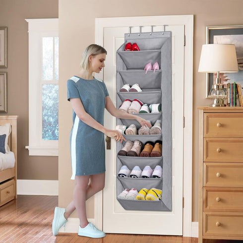 8 Closet 20 KEETDY Over The Door Organizer with Deep Pockets, Hanging Rack for Hanger Fits Pairs, Shoe Holder
