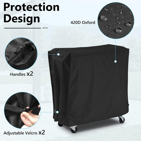 65-80 Cooler,34"Lx19"Wx31"H-Black AKEfit Patio Cooler Cart Cover,Waterproof Ice Chest Cart Cover Fits Quart Patio Party