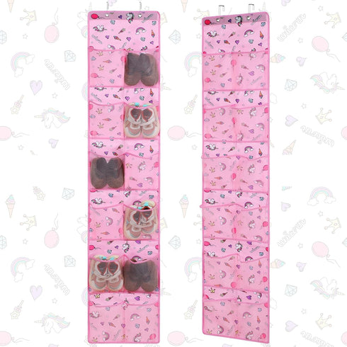 2 24 Closet Windyun Pcs Kids over The Door Shoe Organizer Pockets Unicorn Baby Water Bottle Organizer Rack Hanging