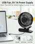 GEHEN 3-Speed Clip-On Fan with Strong Airflow, USB-Powered, Ultra-Quiet Operation for Bedroom, Office & Stroller Use