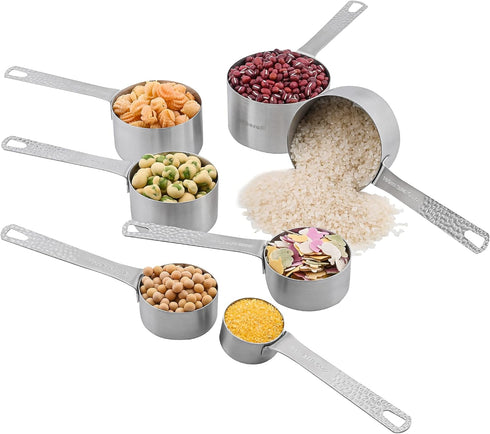 Measuring Cups and Spoons Set, 18/8 Stainless Steel 16pcs Set with Leveler and Equivalents Dry Measuring Cups