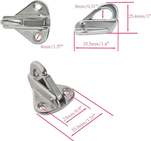 Stainless Steel 316 Fending Hooks, Fender Spring Hook Snap for Boat Sail Tug Ship Marine Hardware Accessories (2)
