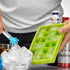 Ice Cube Tray, Silicone Square Ice Trays Easy Release Stackable Ice Cube Mold with Removable Lid, 24 Cavity (2 Pack,
