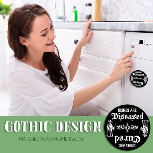 Gothic Kitchen Decor Plague Doctor Mask Dishwasher Magnet, Clean Dirty Sign for Home & Office, Ideal Gift for Gothic