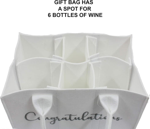 Milestone Wine Labels and Gift Bag, 6 Bottle Congratulations Wedding Wine Crate with Wedding Milestone Stickers