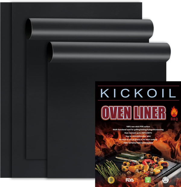 Oven Liners for Bottom of Oven - 4 Pack Large Heavy Duty Nonstick Mat for Electric & Gas Ovens, 16x24 Inch