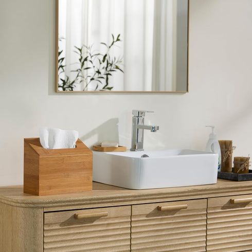 Gobam Carbonized Bamboo Hand Towels Box Cover, Compatible with Kleenex Hand Towels, Wall Mountable Paper Towel Holder