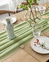 BOXAN Elegant 30x120 Inch Sage Green Sheer Table Runner, 10Ft Chiffon Overlay for Party Decor