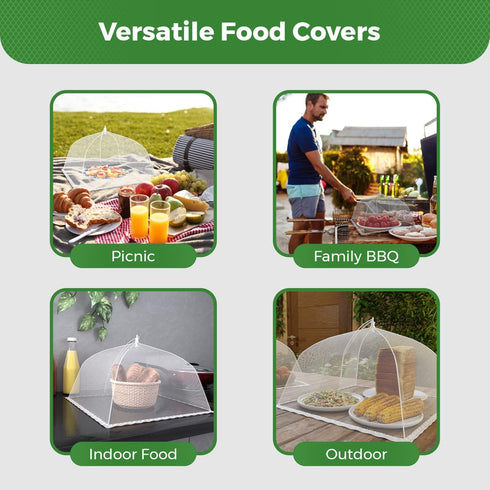 Simply Genius (12 pack) Large and Tall 17x17 Pop-Up Mesh Food Covers Tent Umbrella for Outdoors