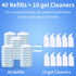 Disposable Toilet Brush with 40PCS Refills, Wall Mounted Compact Bathroom Cleaning System